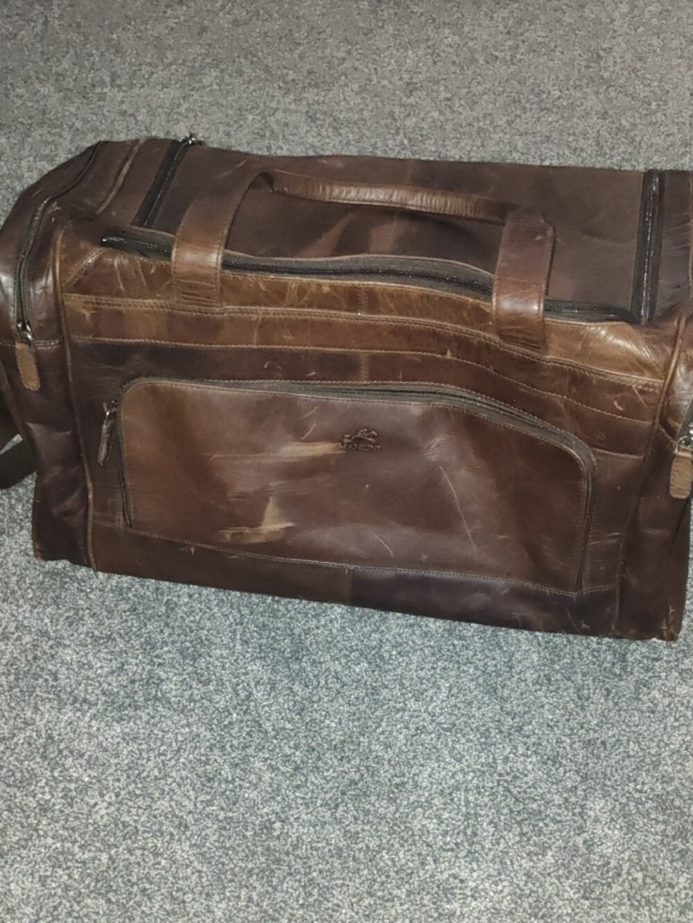 Mancini Brown Leather Bag - Picture 2 of 13